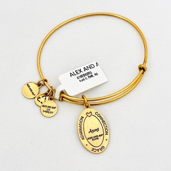 Alex and Ani Because I love you "Aunt" Bracelet w/Lavender Charm- NWT - Picture 2 of 7